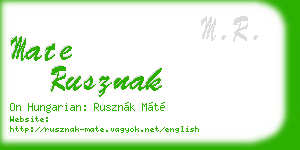 mate rusznak business card