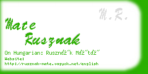 mate rusznak business card